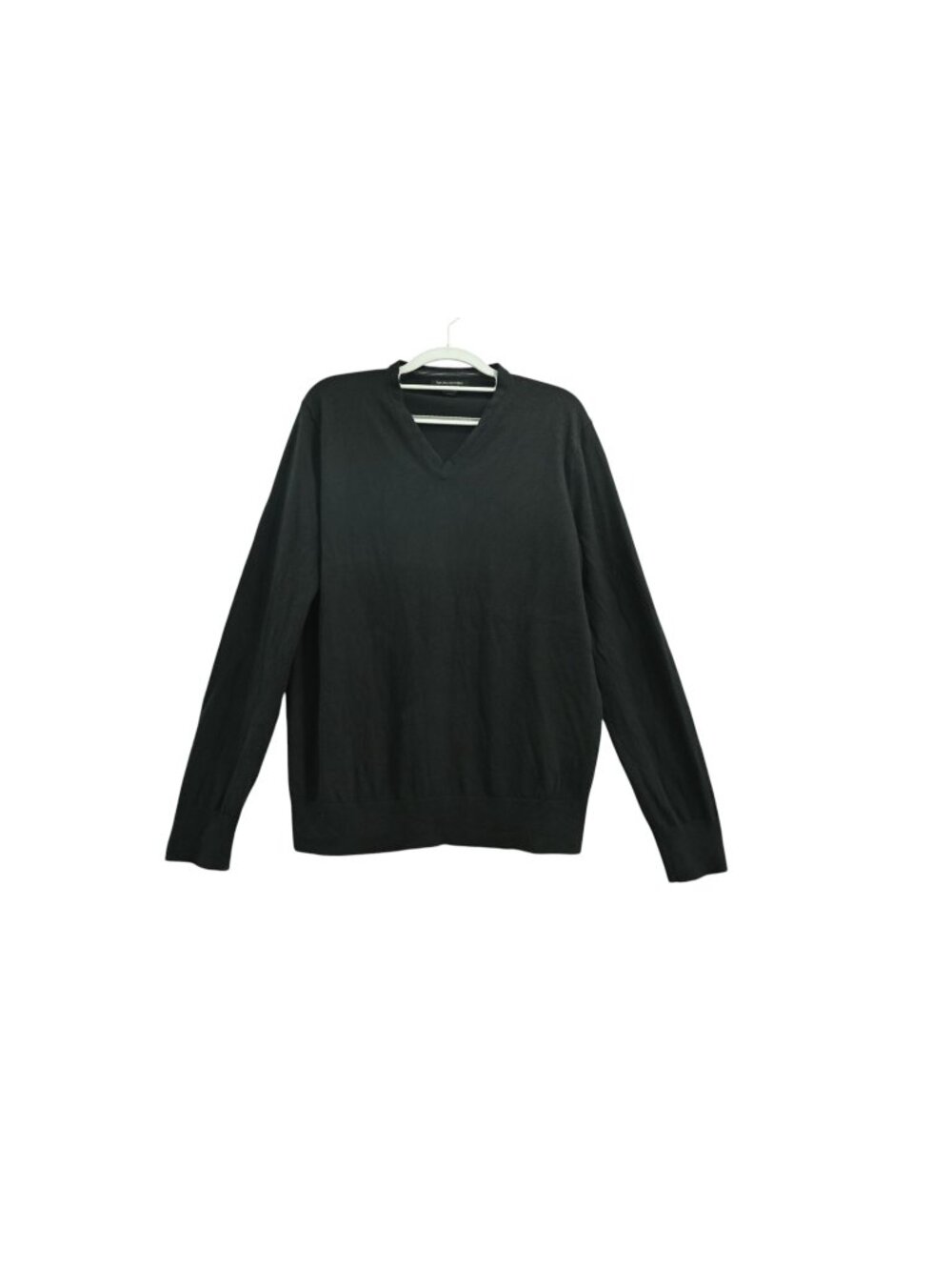 Banana Republic Luxury Blend V Neck Silk Cotton Cashmere Sweater Sz L Black